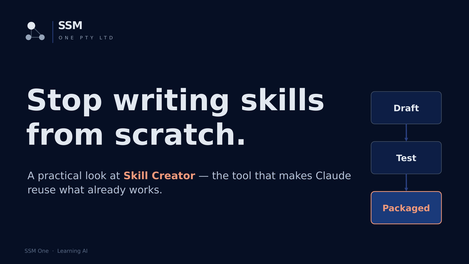 Stop writing skills from scratch — SSM One