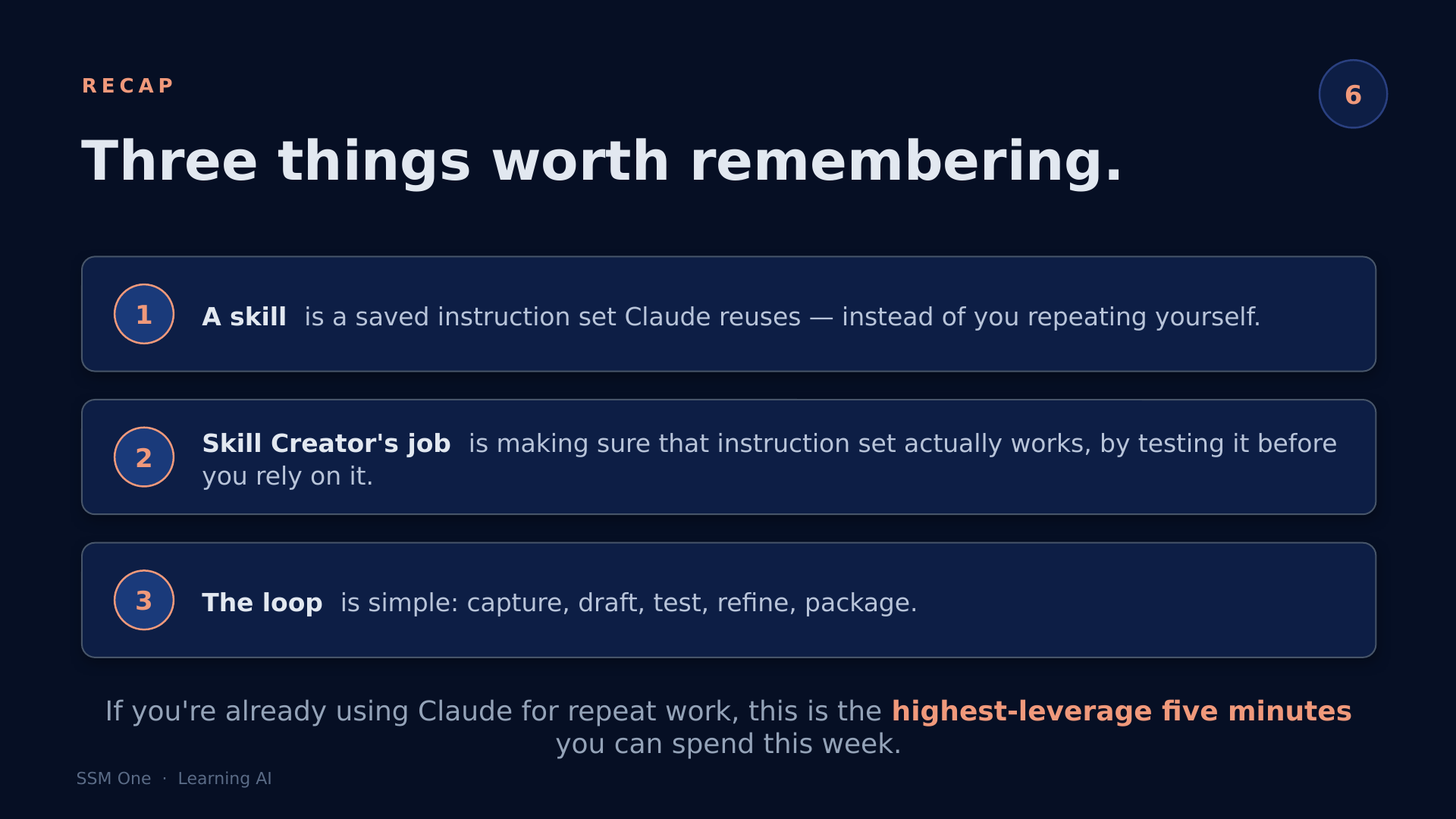 Three things to remember about Skill Creator